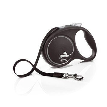 Поводок-рулетка Flexi для собак Black Design черная лента размер L 5 м/50 кг FL 034101 фото